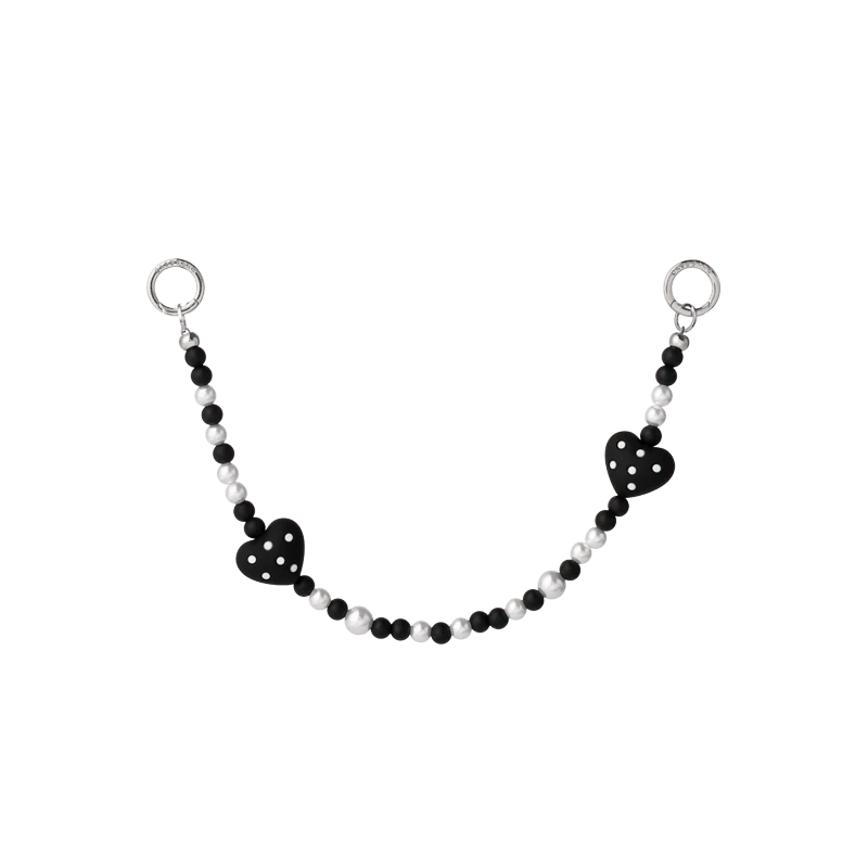 black Dotted Twin Stars Phone Hand Charm